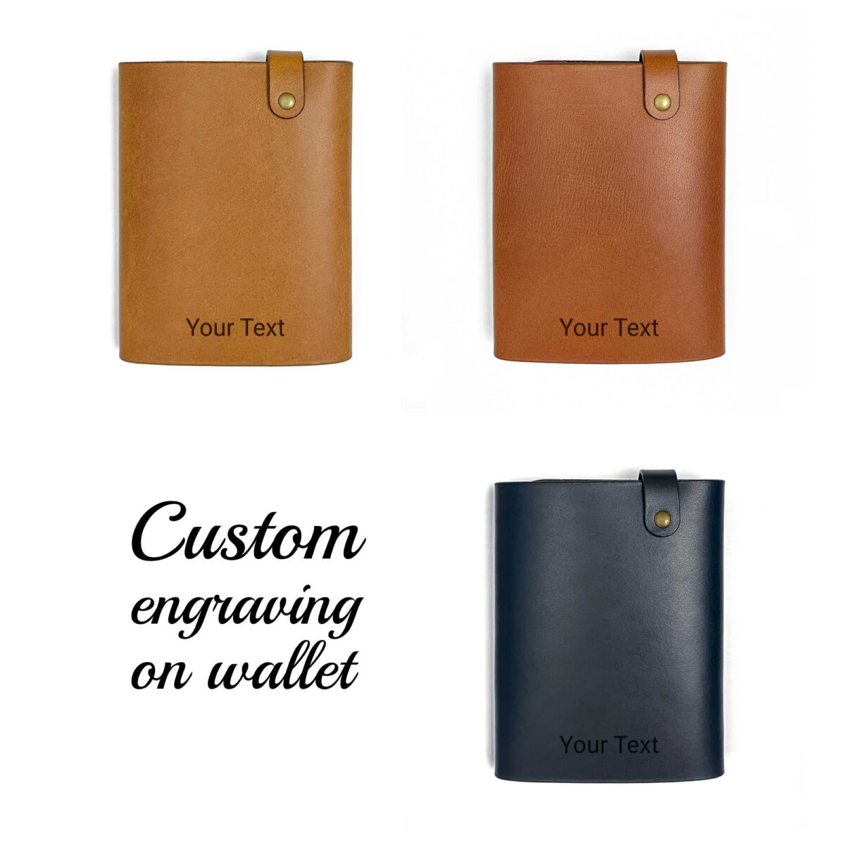 Personalized Leather Wallet Elegant Light Brown