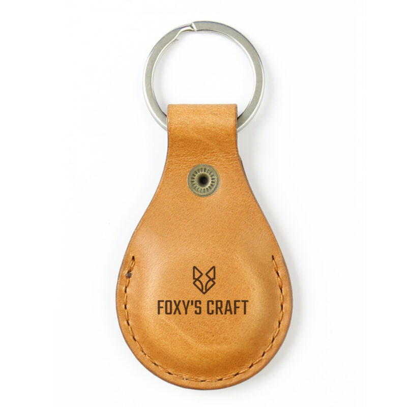 Light brown Apple AirTag holder - keychain