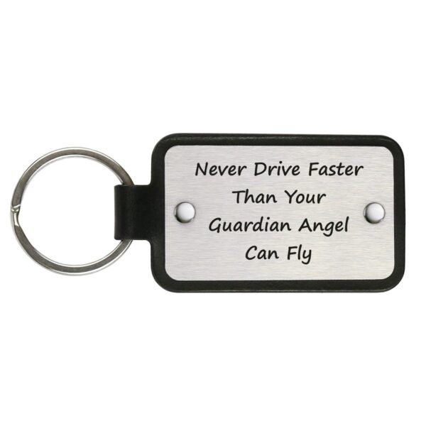 Raktų pakabukas – Never drive faster than your guardian angel can fly