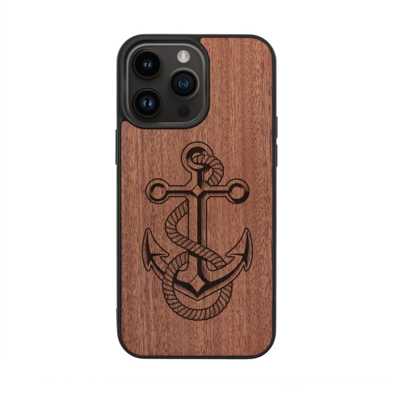 Anchor Wooden iPhone Case For iPhone 16 15 14 13 12 11 Se 8 7 Mini Plus Pro Max