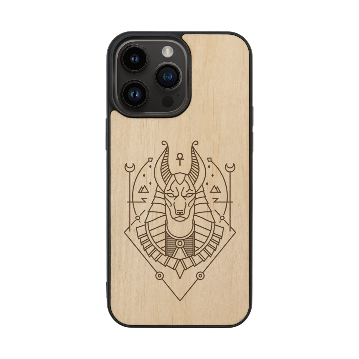 Anubis Wooden iPhone Case For iPhone 16 15 14 13 12 11 Se 8 7 Mini Plus Pro Max