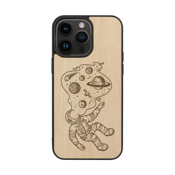 Astronaut Wooden iPhone Case For iPhone 16 15 14 13 12 11 Se 8 7 Mini Plus Pro Max