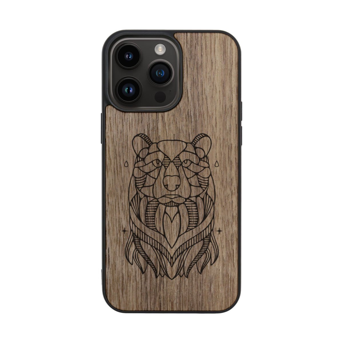 Bear Wooden iPhone Case For iPhone 16 15 14 13 12 11 Se 8 7 Mini Plus Pro Max