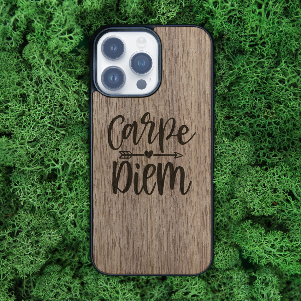 Carpe Diem Wooden iPhone Case For iPhone 16 15 14 13 12 11 Se 8 7 Mini Plus Pro Max