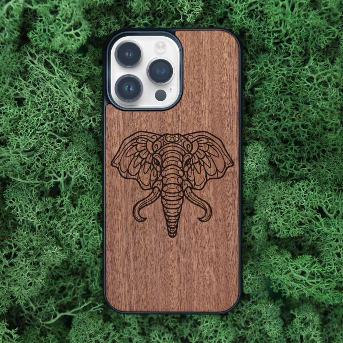 Elephant Tower Wooden iPhone Case For iPhone 16 15 14 13 12 11 Se 8 7 Mini Plus Pro Max