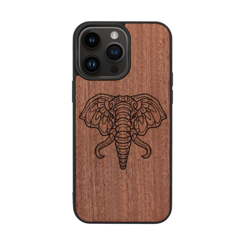 Elephant Tower Wooden iPhone Case For iPhone 16 15 14 13 12 11 Se 8 7 Mini Plus Pro Max