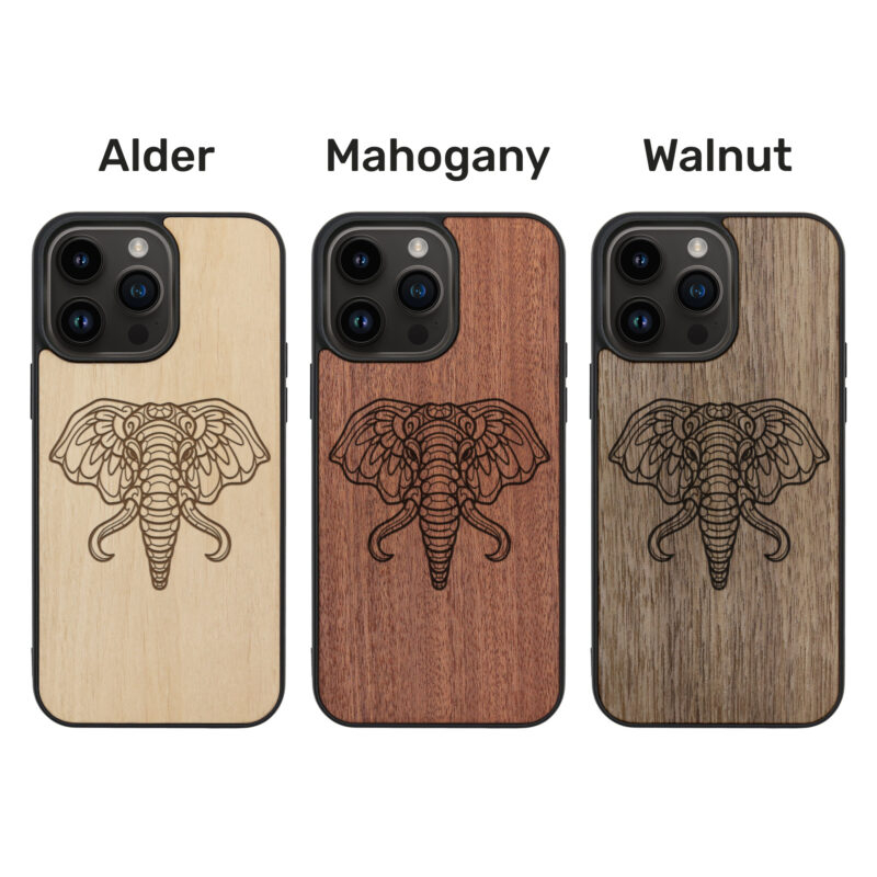 Elephant Tower Wooden iPhone Case For iPhone 16 15 14 13 12 11 Se 8 7 Mini Plus Pro Max