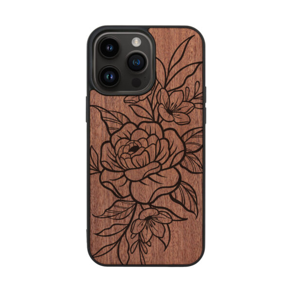 Flowers Wooden iPhone Case For iPhone 16 15 14 13 12 11 Se 8 7 Mini Plus Pro Max