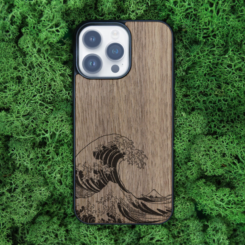 Great Wave Kanagawa Wooden iPhone Case For iPhone 16 15 14 13 12 11 Se 8 7 Mini Plus Pro Max