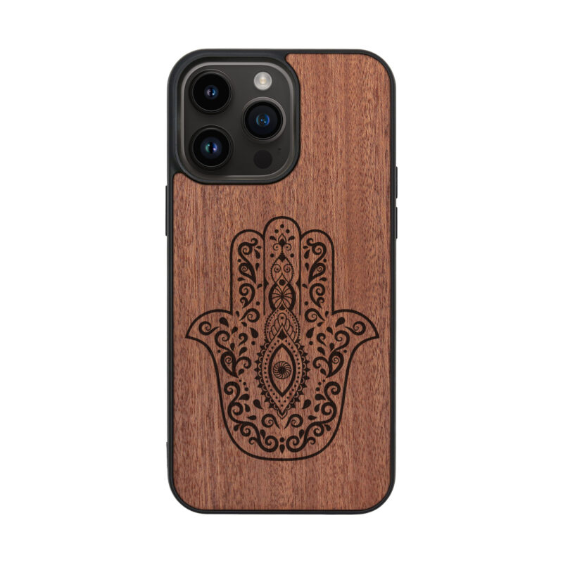 Hamsa Hand Wooden iPhone Case For iPhone 16 15 14 13 12 11 Se 8 7 Mini Plus Pro Max