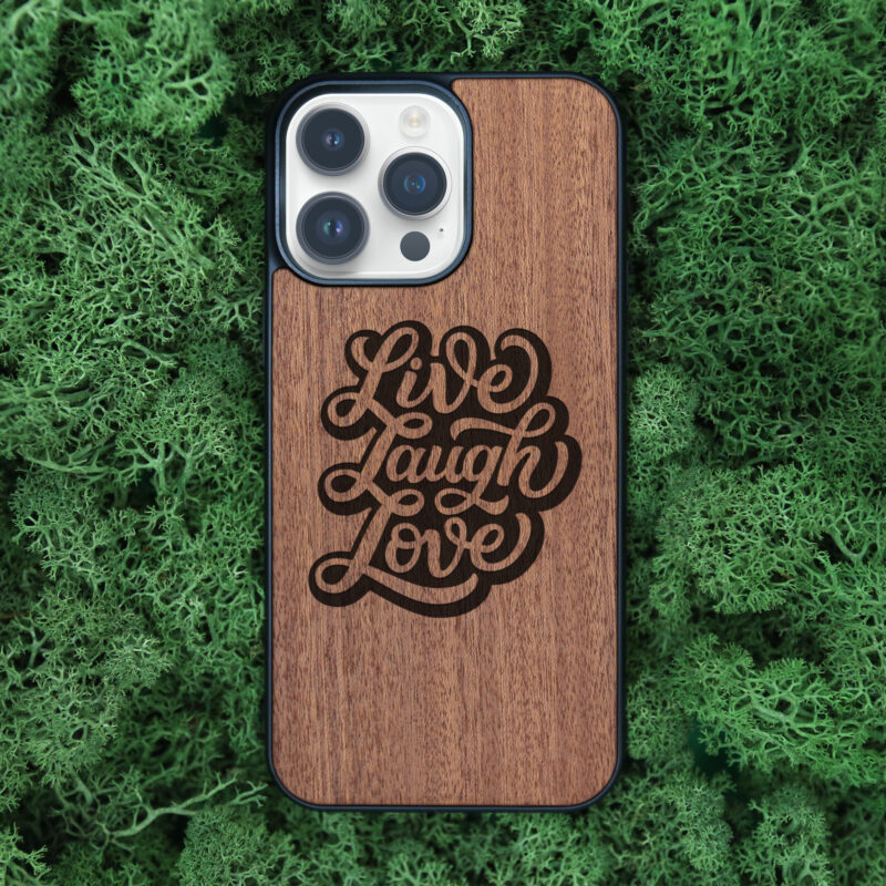 Live Laugh Love Wooden iPhone Case For iPhone 16 15 14 13 12 11 Se 8 7 Mini Plus Pro Max