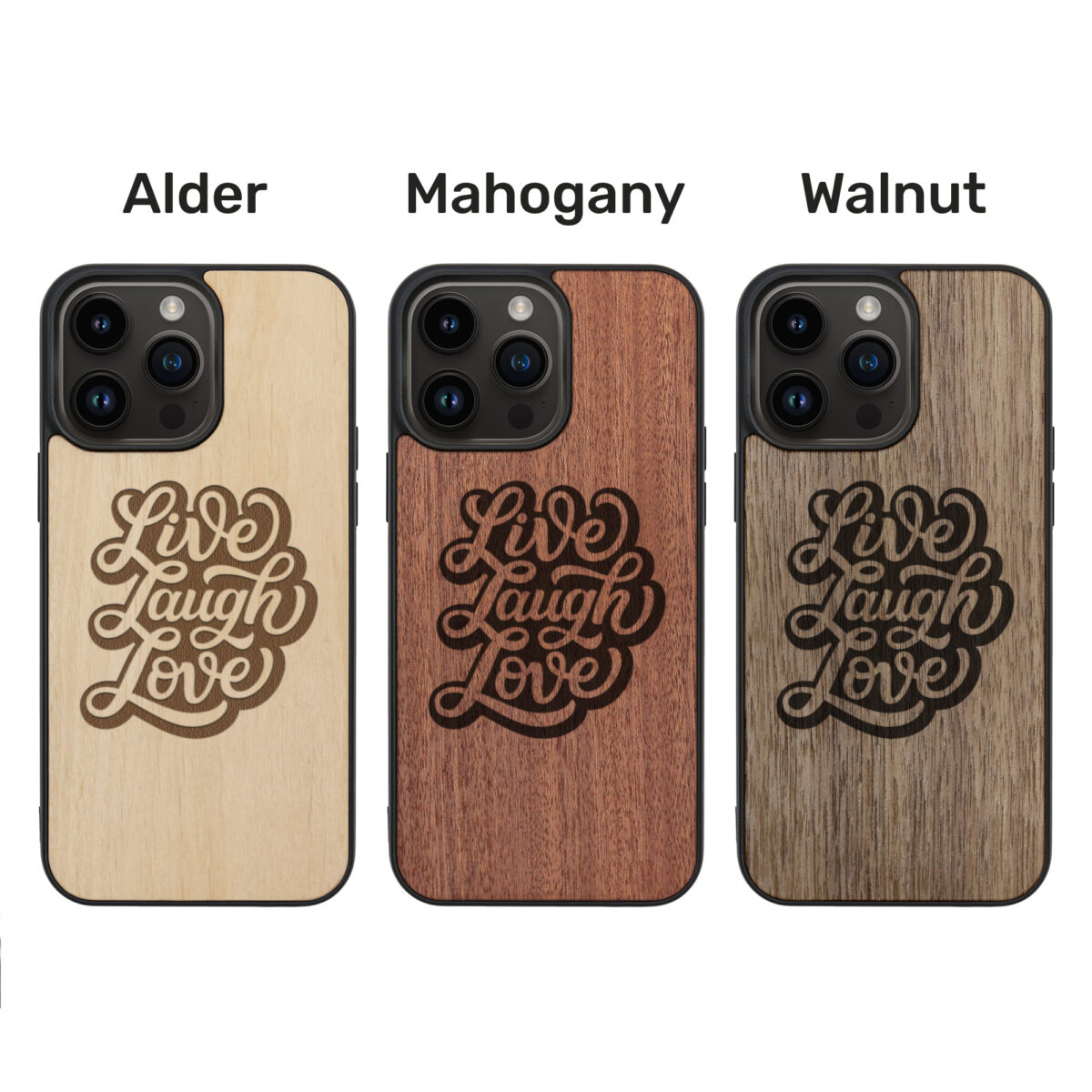 Live Laugh Love Wooden iPhone Case For iPhone 16 15 14 13 12 11 Se 8 7 Mini Plus Pro Max