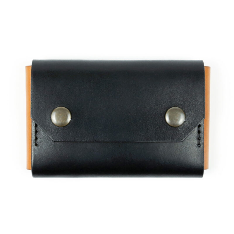 Minimalist Leather Wallet Mini Black-Brown