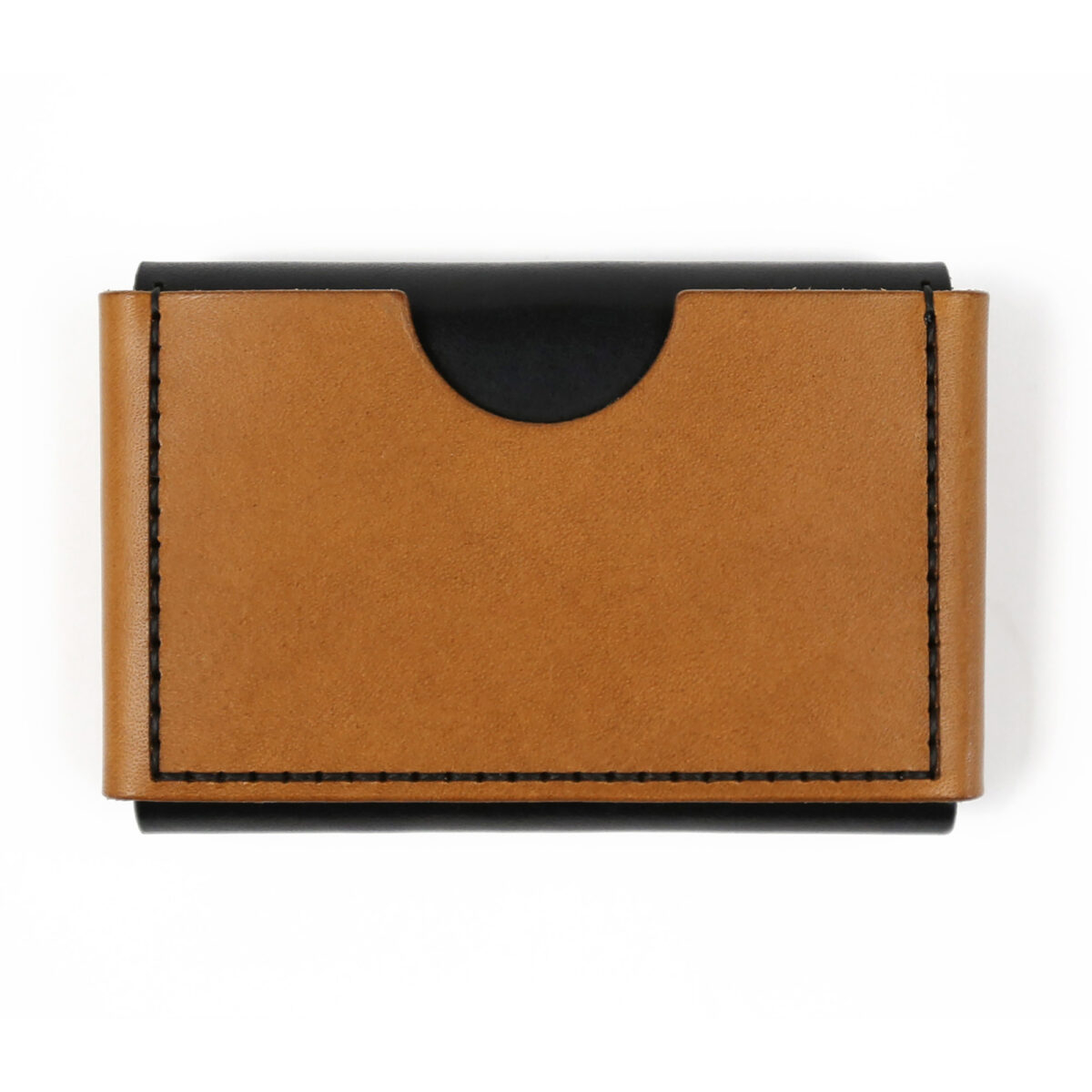 Minimalist Leather Wallet Mini Black-Brown