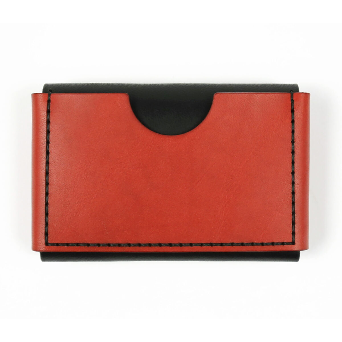 Minimalist Leather Wallet Mini Black Red