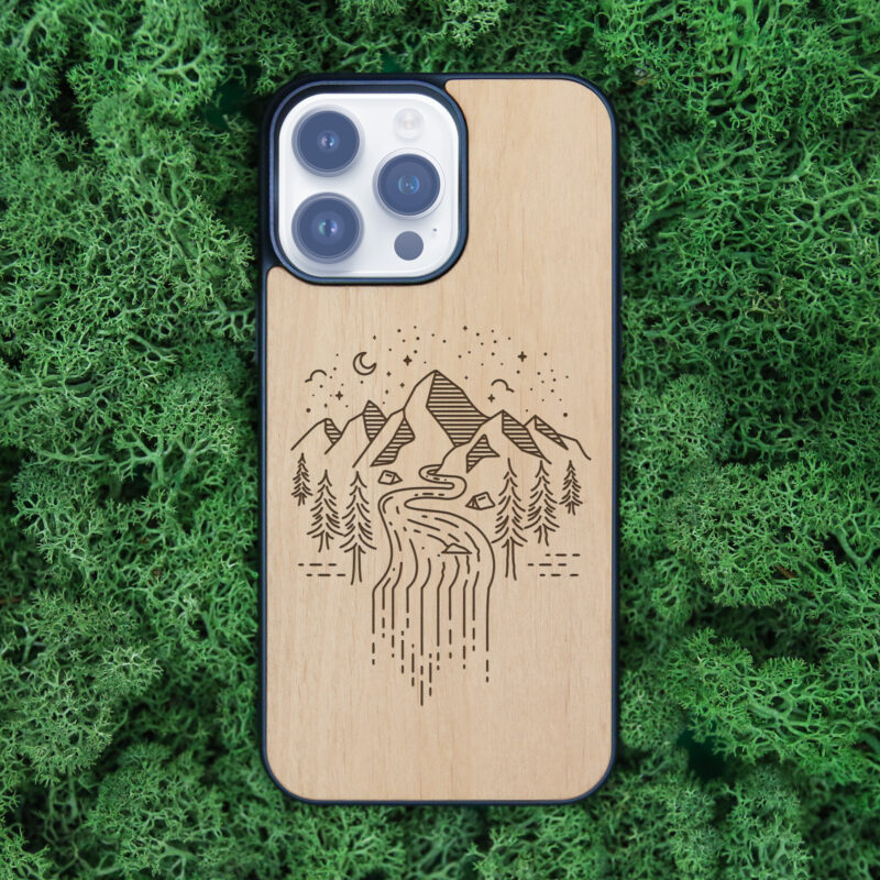 Mountain Serenity Wooden iPhone Case For iPhone 16 15 14 13 12 11 Se 8 7 Mini Plus Pro Max