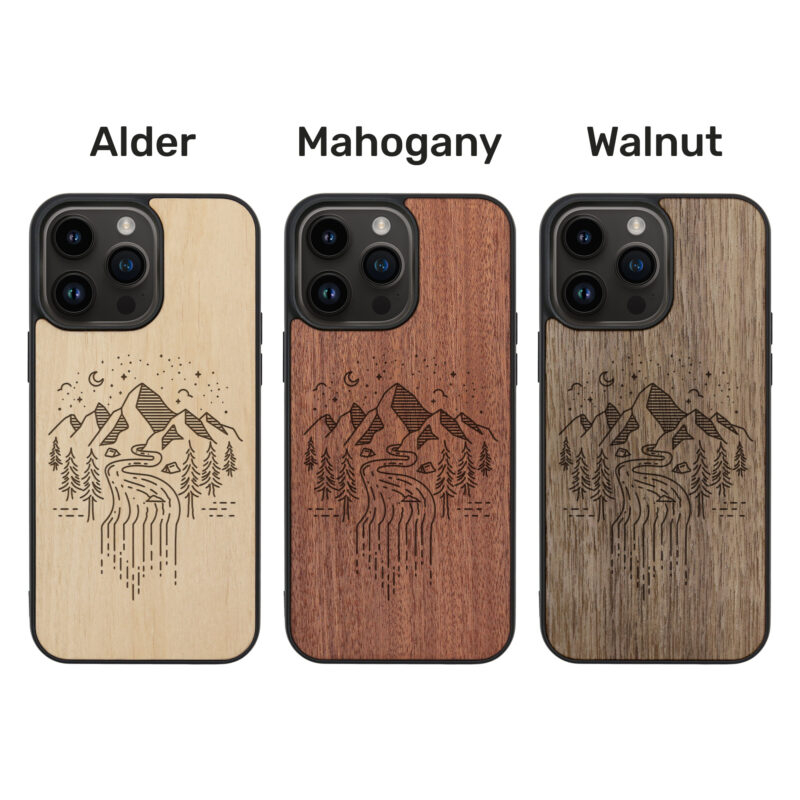 Mountain Serenity Wooden iPhone Case For iPhone 16 15 14 13 12 11 Se 8 7 Mini Plus Pro Max