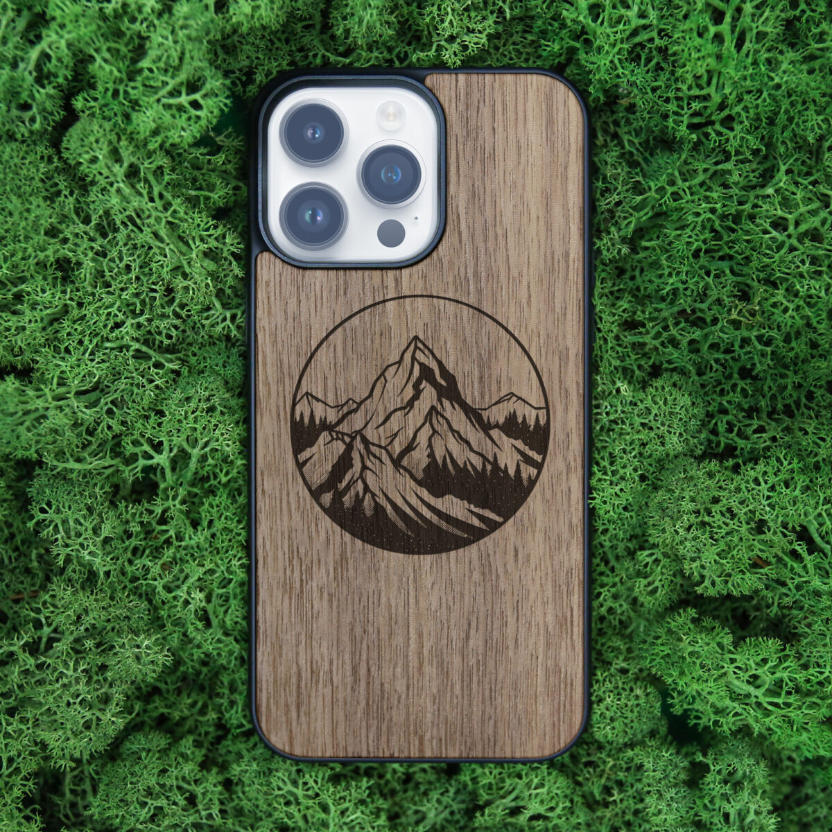 Mountains Wooden iPhone Case For iPhone 16 15 14 13 12 11 Se 8 7 Mini Plus Pro Max