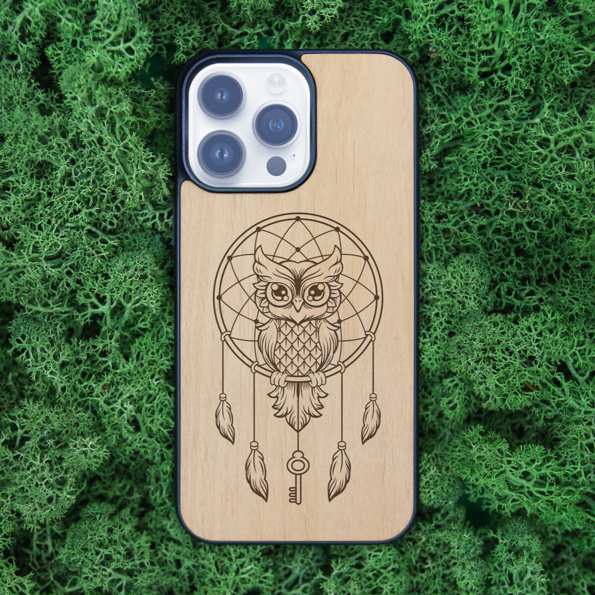 Owl Dream Catcher Wooden iPhone Case For iPhone 16 15 14 13 12 11 Se 8 7 Mini Plus Pro Max