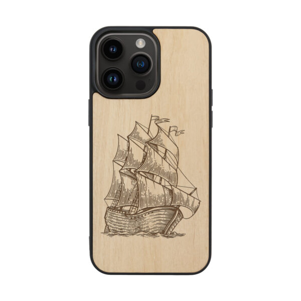 Ship Wooden iPhone Case For iPhone 16 15 14 13 12 11 Se 8 7 Mini Plus Pro Max