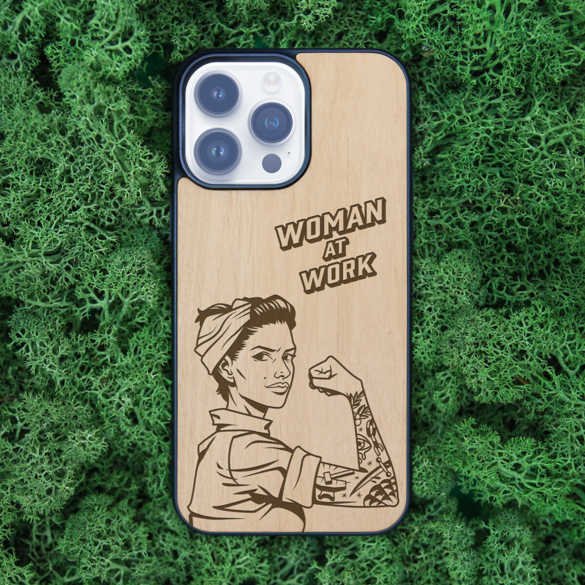 Strong Woman Wooden iPhone Case For iPhone 16 15 14 13 12 11 Se 8 7 Mini Plus Pro Max