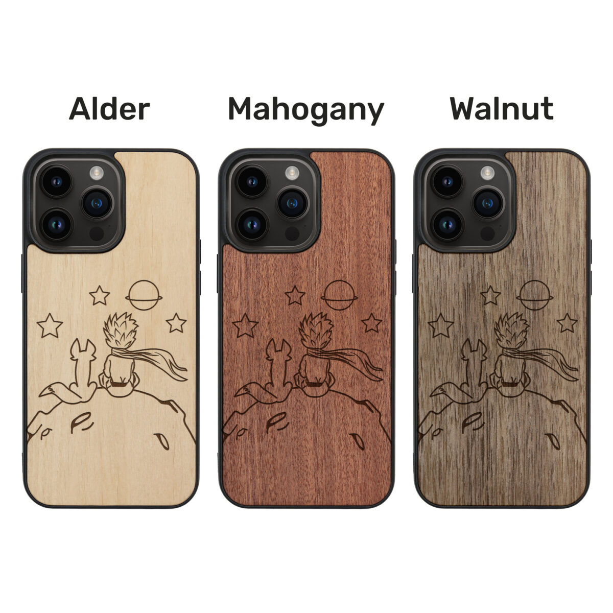 The Little Prince Wooden iPhone Case For iPhone 16 15 14 13 12 11 Se 8 7 Mini Plus Pro Max