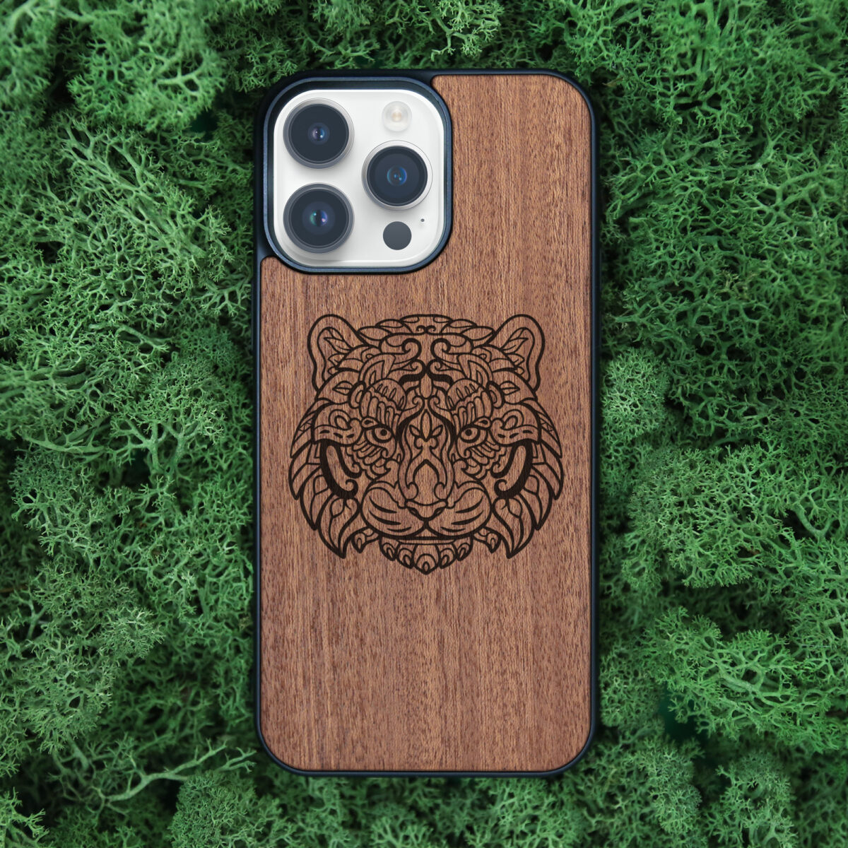 Tiger Wooden iPhone Case For iPhone 16 15 14 13 12 11 Se 8 7 Mini Plus Pro Max