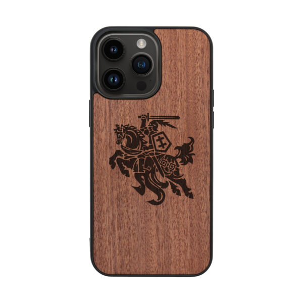 Vytis II Wooden iPhone Case For iPhone 16 15 14 13 12 11 Se 8 7 Mini Plus Pro Max