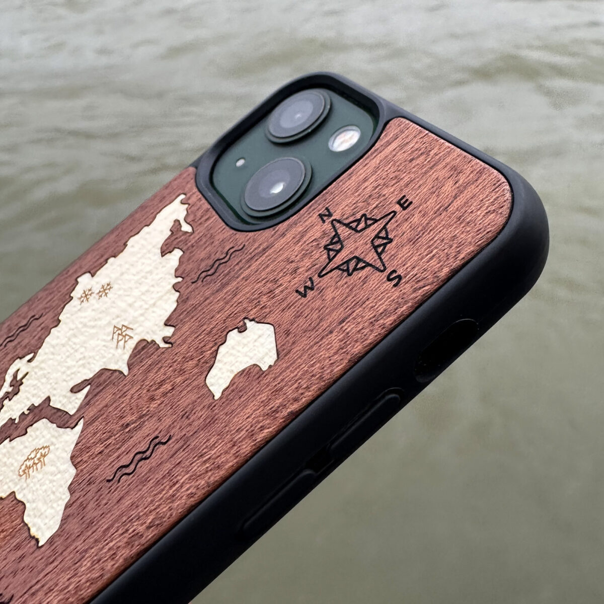 World Map Wooden iPhone Case For iPhone 16 15 14 13 12 11 Se 8 7 Mini Plus Pro Max