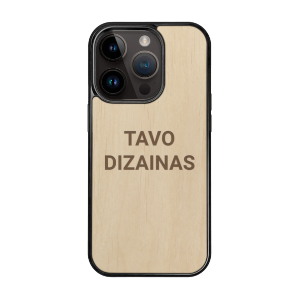 Personalizuotas medinis iPhone 14 Pro dėklas