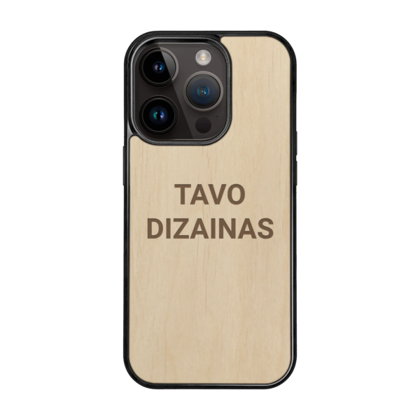 Personalizuotas medinis iPhone 15 Pro dėklas