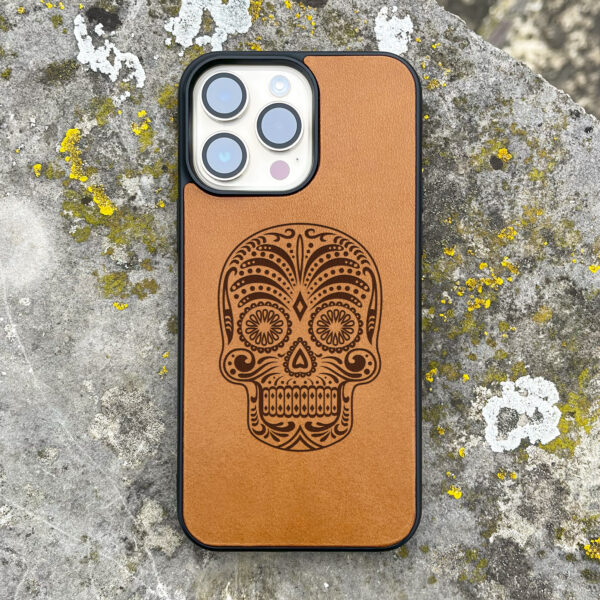 Sugar Skull Leather iPhone Case