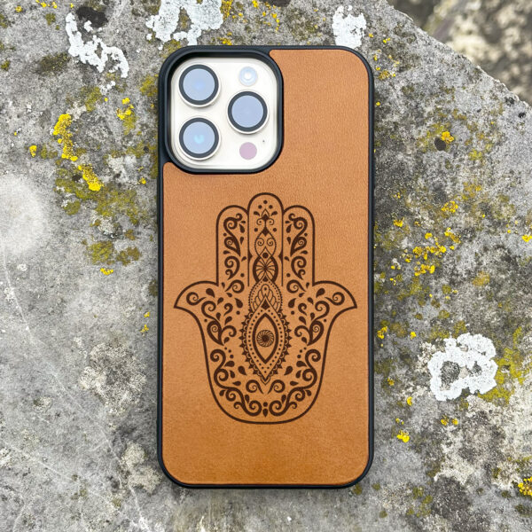 Hamsa Hand Leather iPhone case