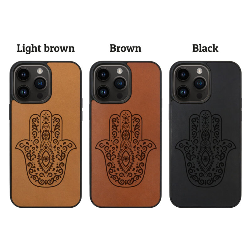 Hamsa Hand Leather iPhone case