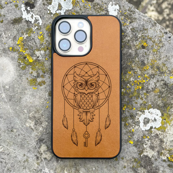 Owl Dream Catcher Leather iPhone Case