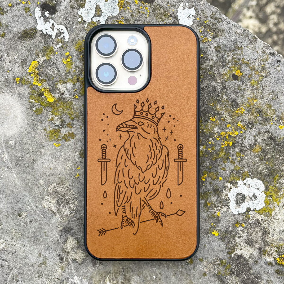 Raven King Leather iPhone case