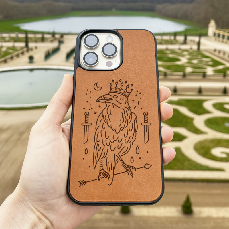 Raven King Leather iPhone case