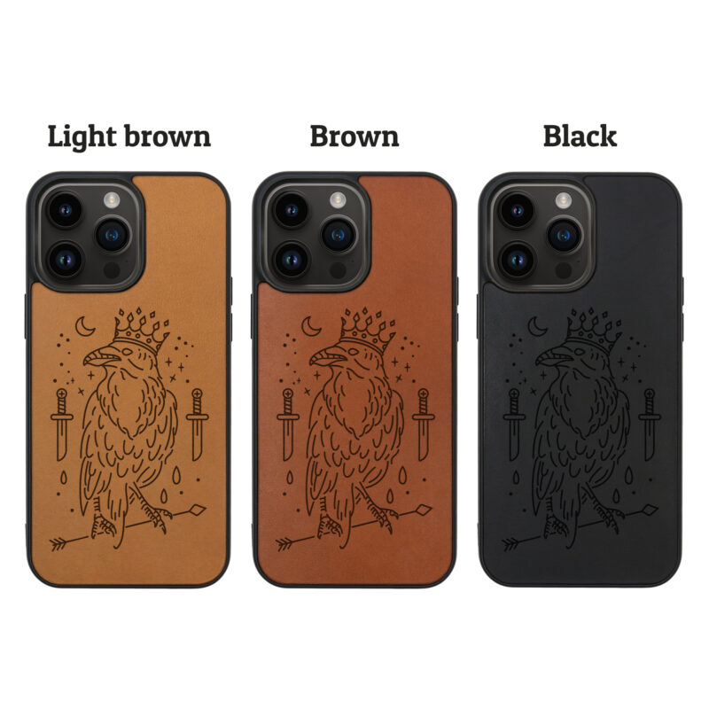 Raven King Leather iPhone case