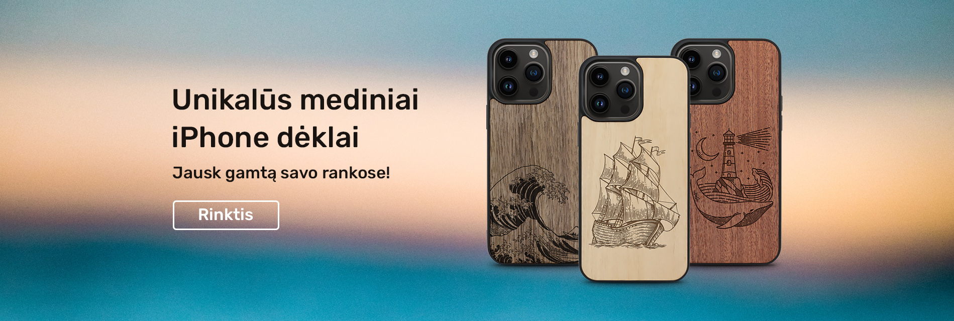 Mediniai iPhone dėklai